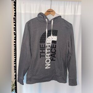The North Face trivert hoodie women’s L large gray TNF sweatshirt logo graphic